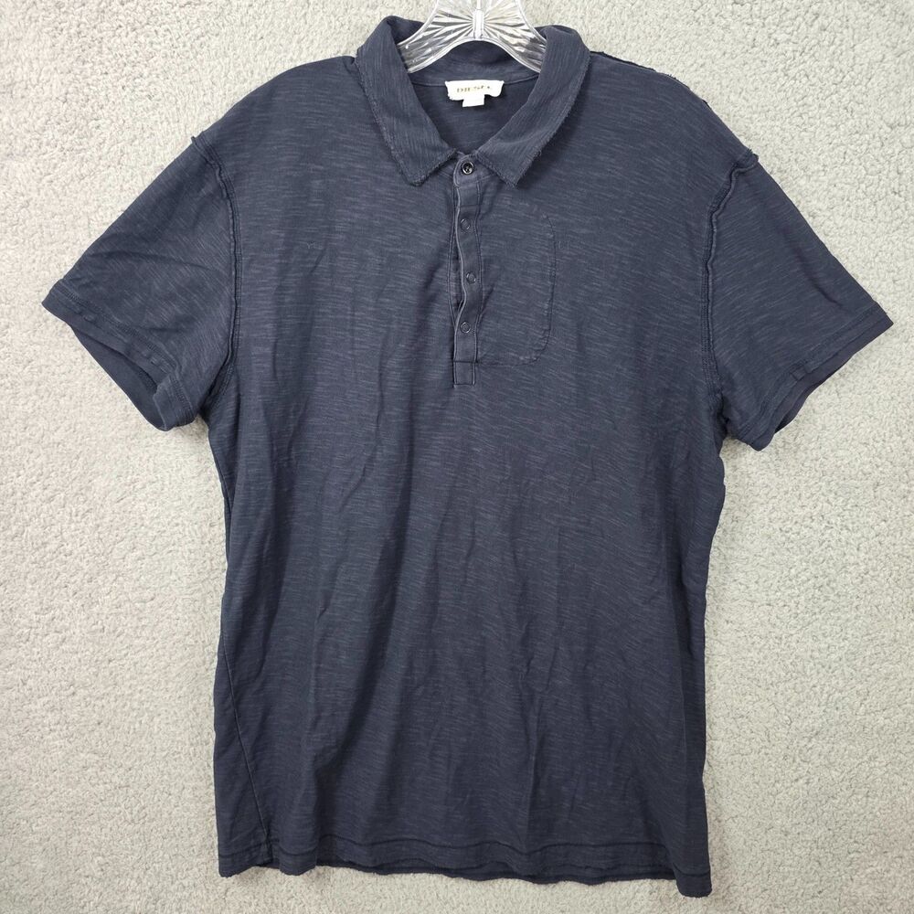 Diesel Men's Blue Polo Shirt Snap Button 100% Cotton Size 2XL (RUNS SMALL)